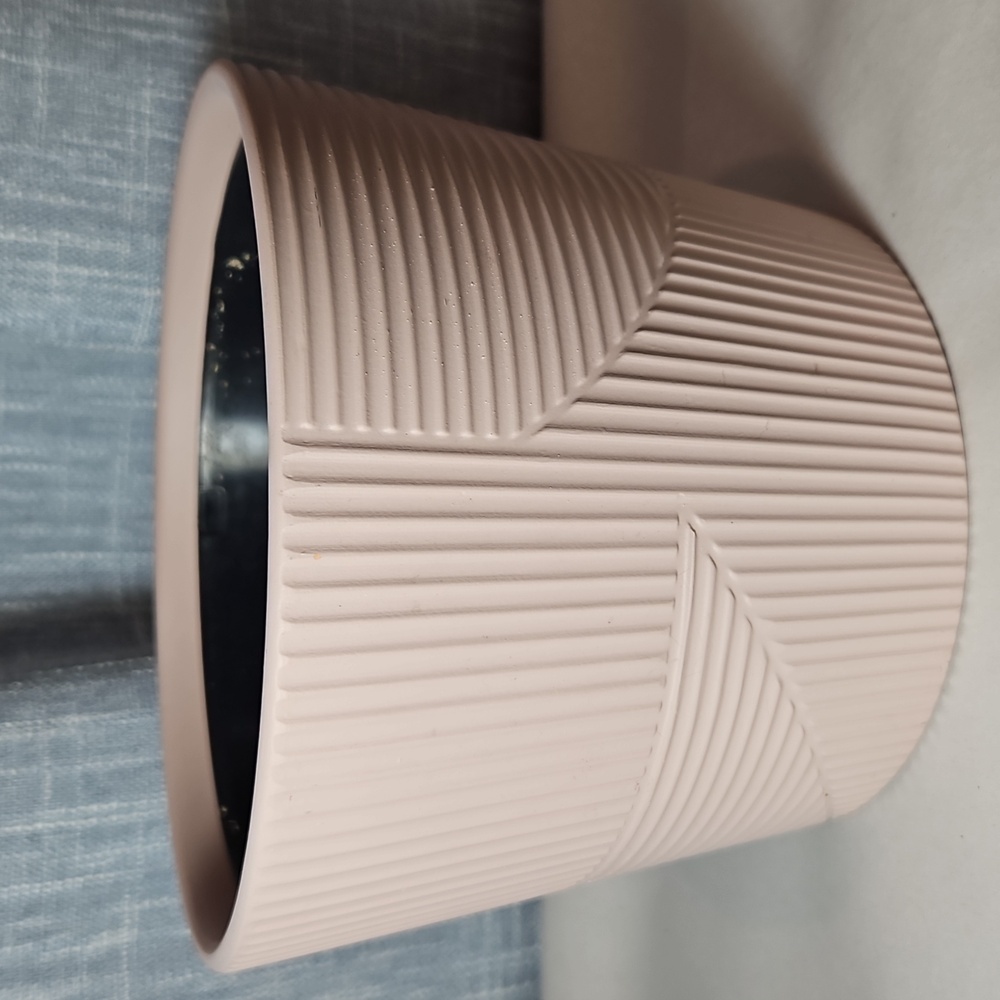 Soft Pink Textured Abstract Pattern Ceramic Pot